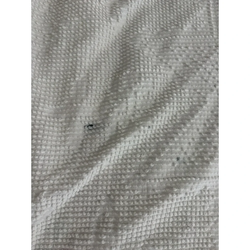 Vintage White Hobnail Chenille Medallion Full Queen Bedspread CUTTER DAMAGE